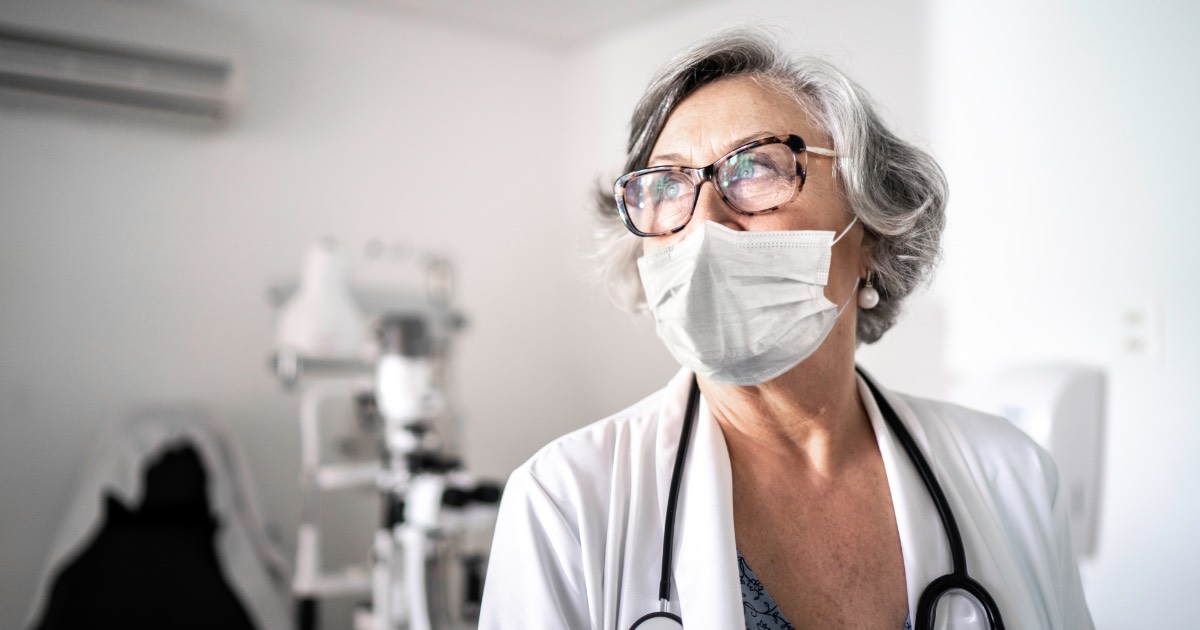 illustration of doctor talking to patient