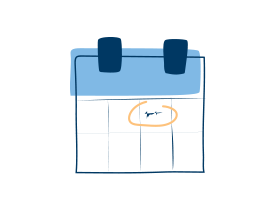 Illustration of a wall calendar with a day circled